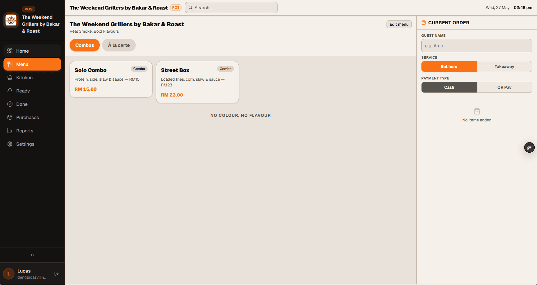 POS register and checkout screen
